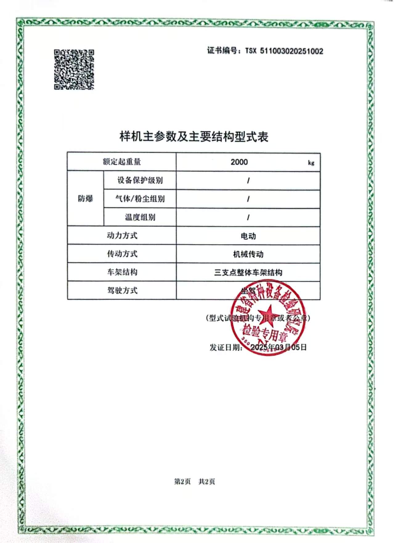 Gangchi Quality Management System Certificate