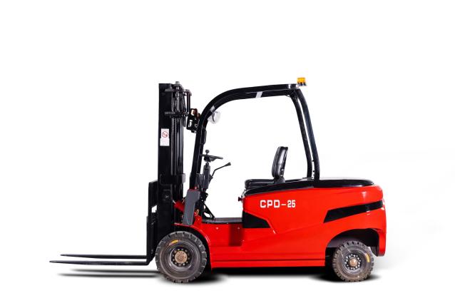 Gangchi 2.5 ton electric forklift with reinforced body and solid tires
